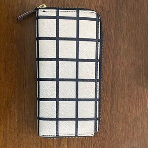 Fossil Black and White Grid Wallet